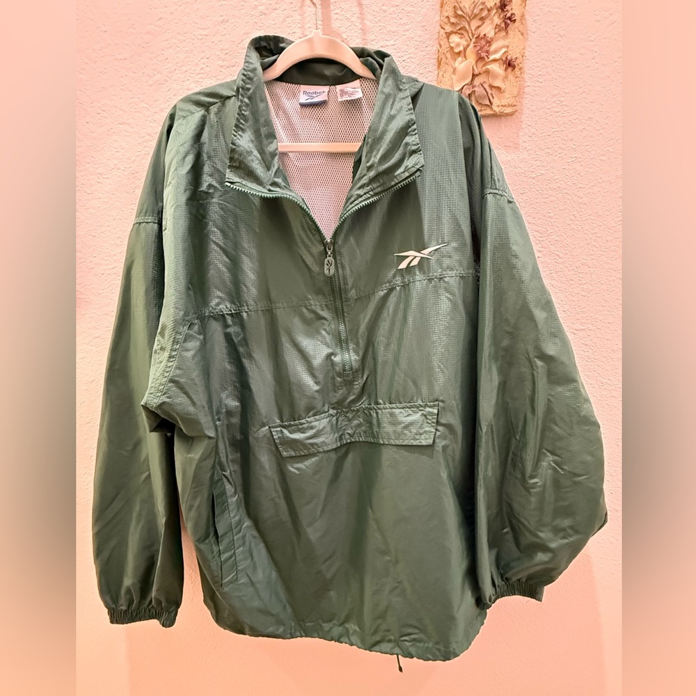 Reebok Men's Green Windbreaker Jacket